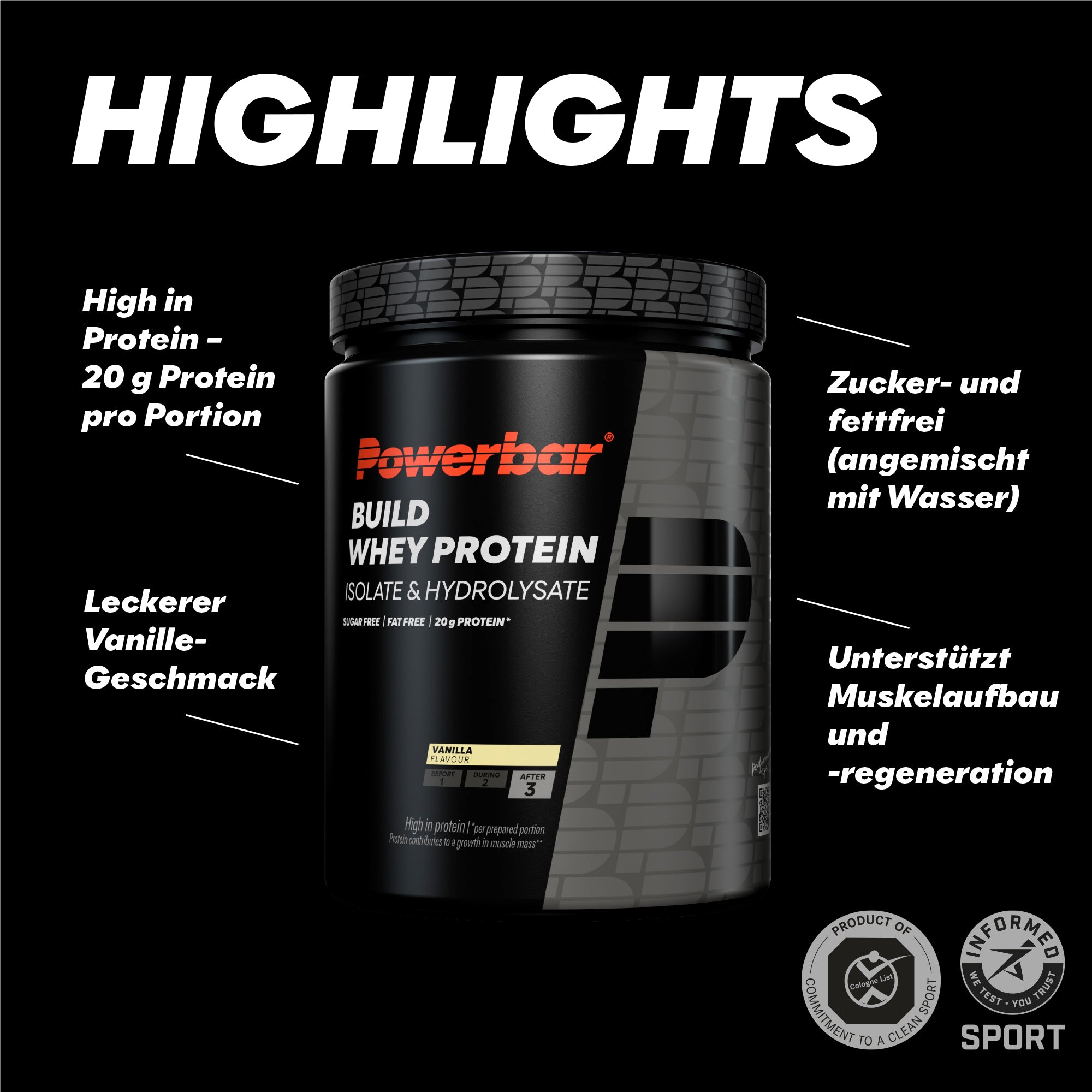 highlight image for Build Whey Protein Isolate & Hydrolysate Powder - Box (1x550g) Vanilla