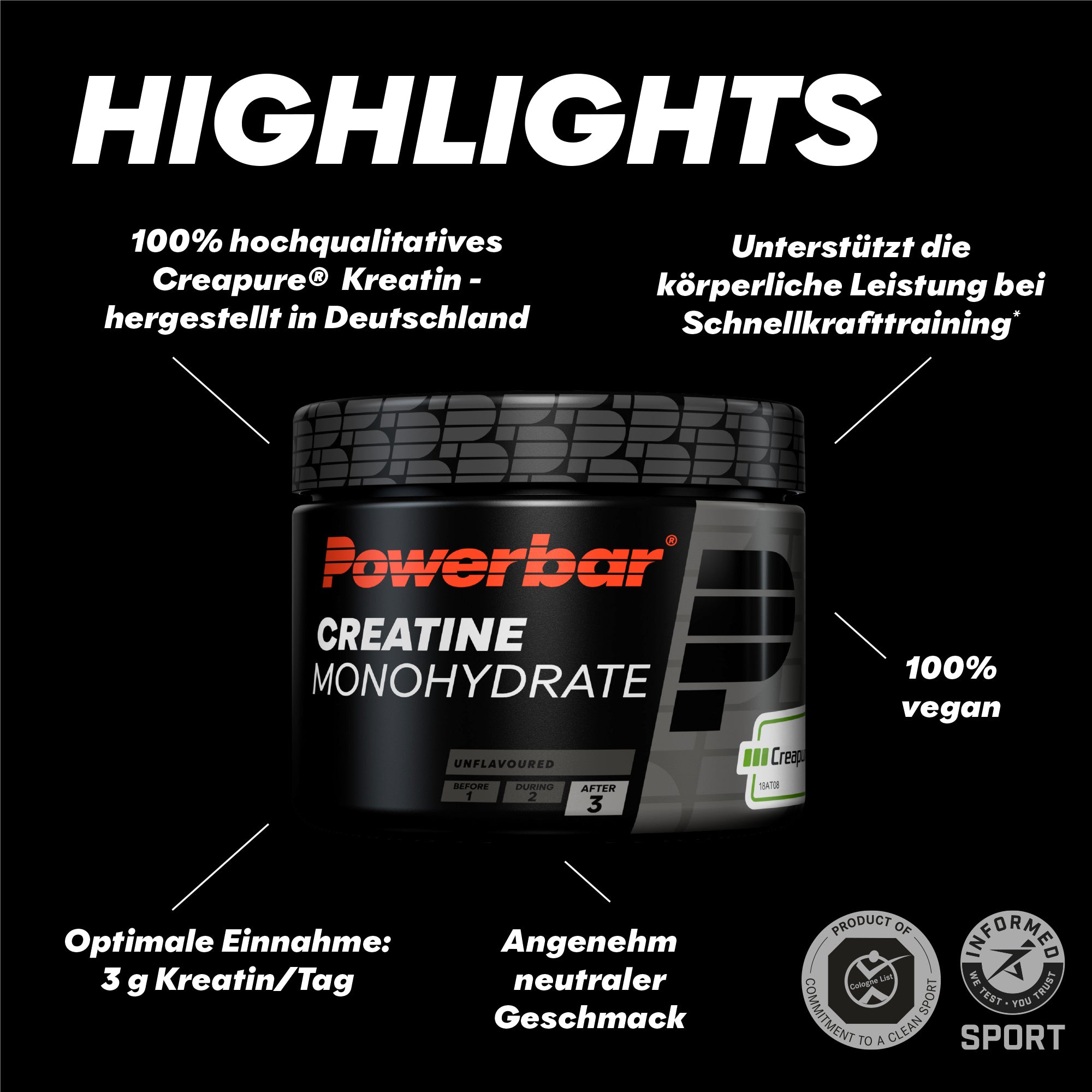 highlight image for CREATINE MONOHYDRATE POWDER 300g - Box (1x300g) Neutral
