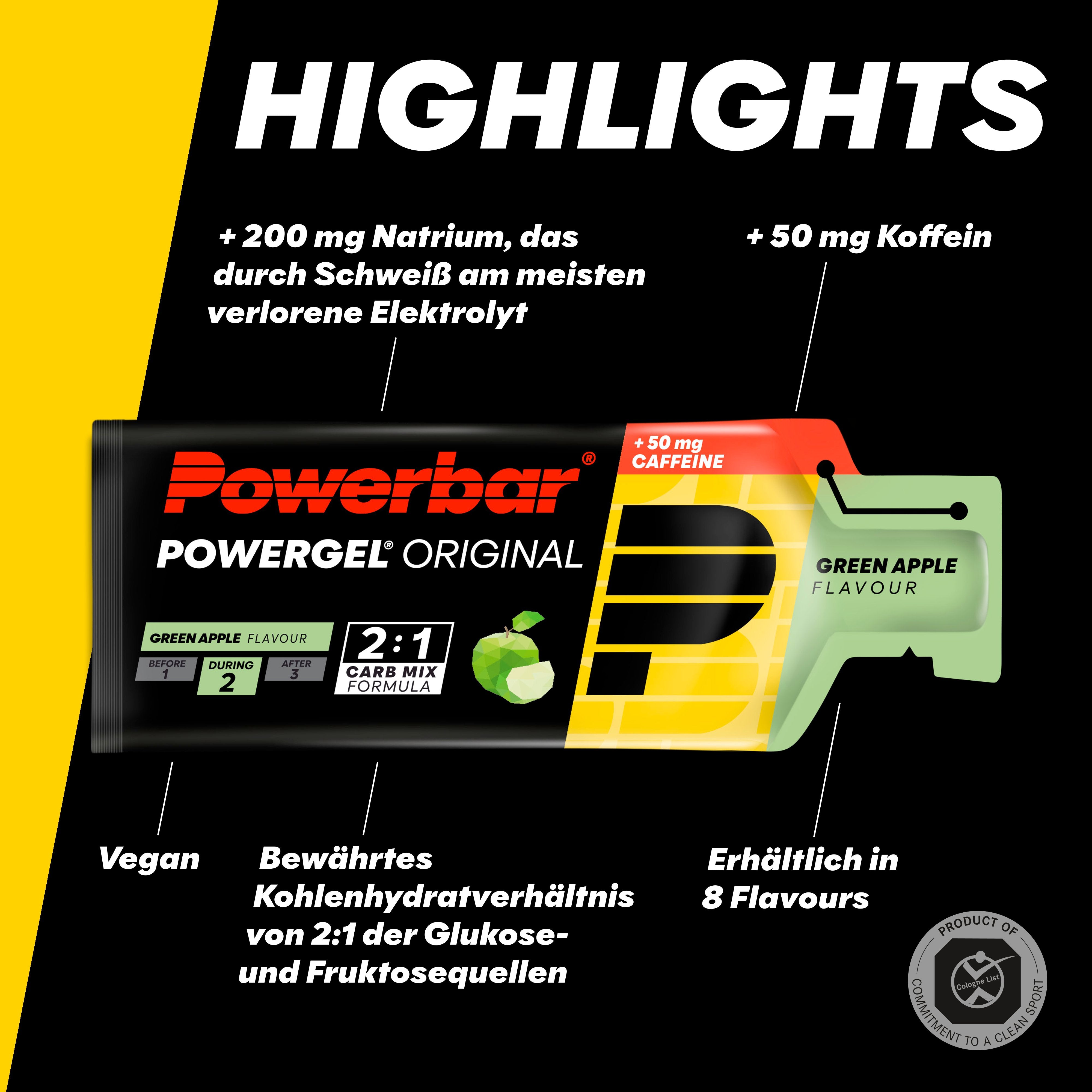 highlight image for Powergel Original - 1 Box (24 x 41g) Green Apple (+ Koffein)