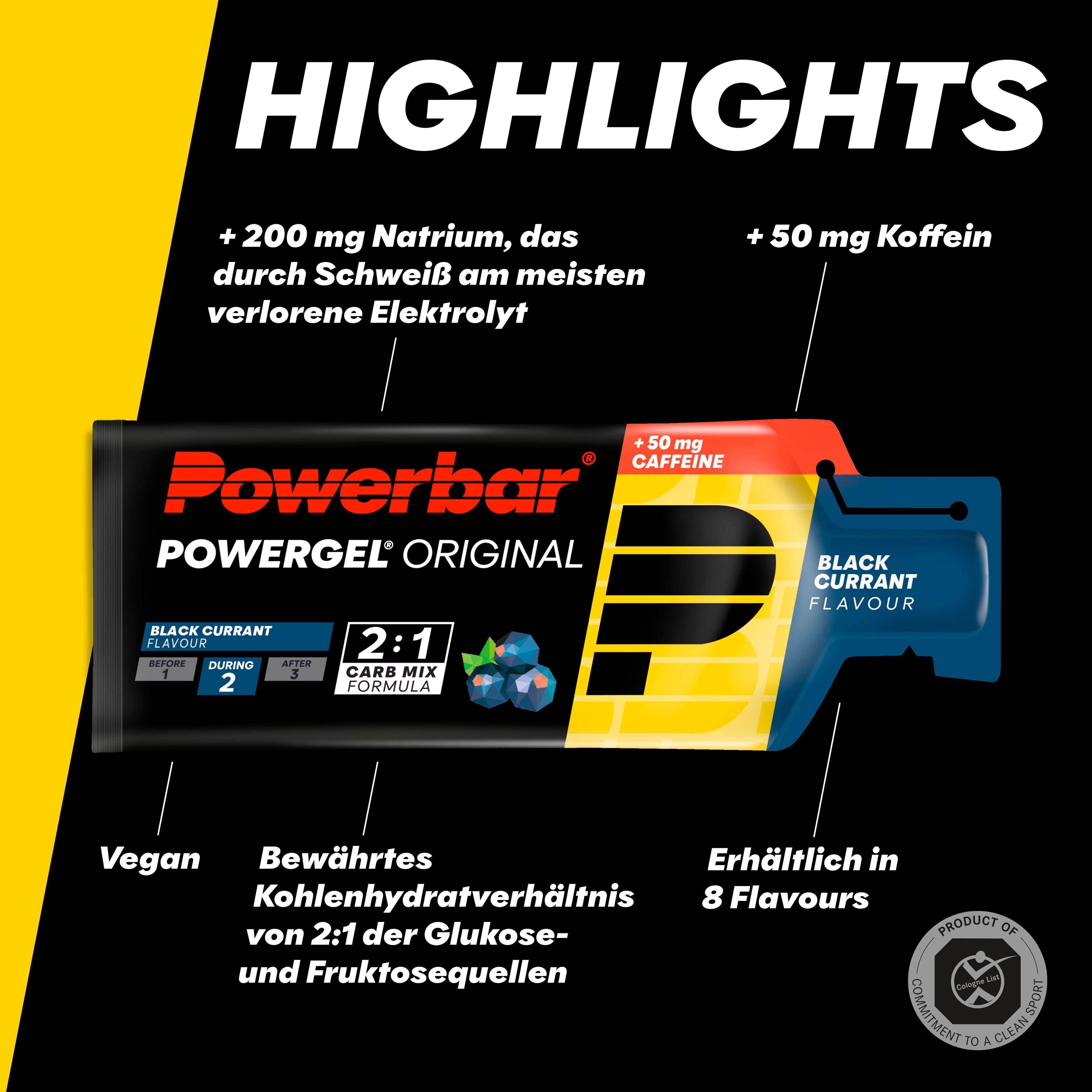 highlight image for Powergel Original - 1 Box (24 x 41g) Black Currant (+ Koffein)