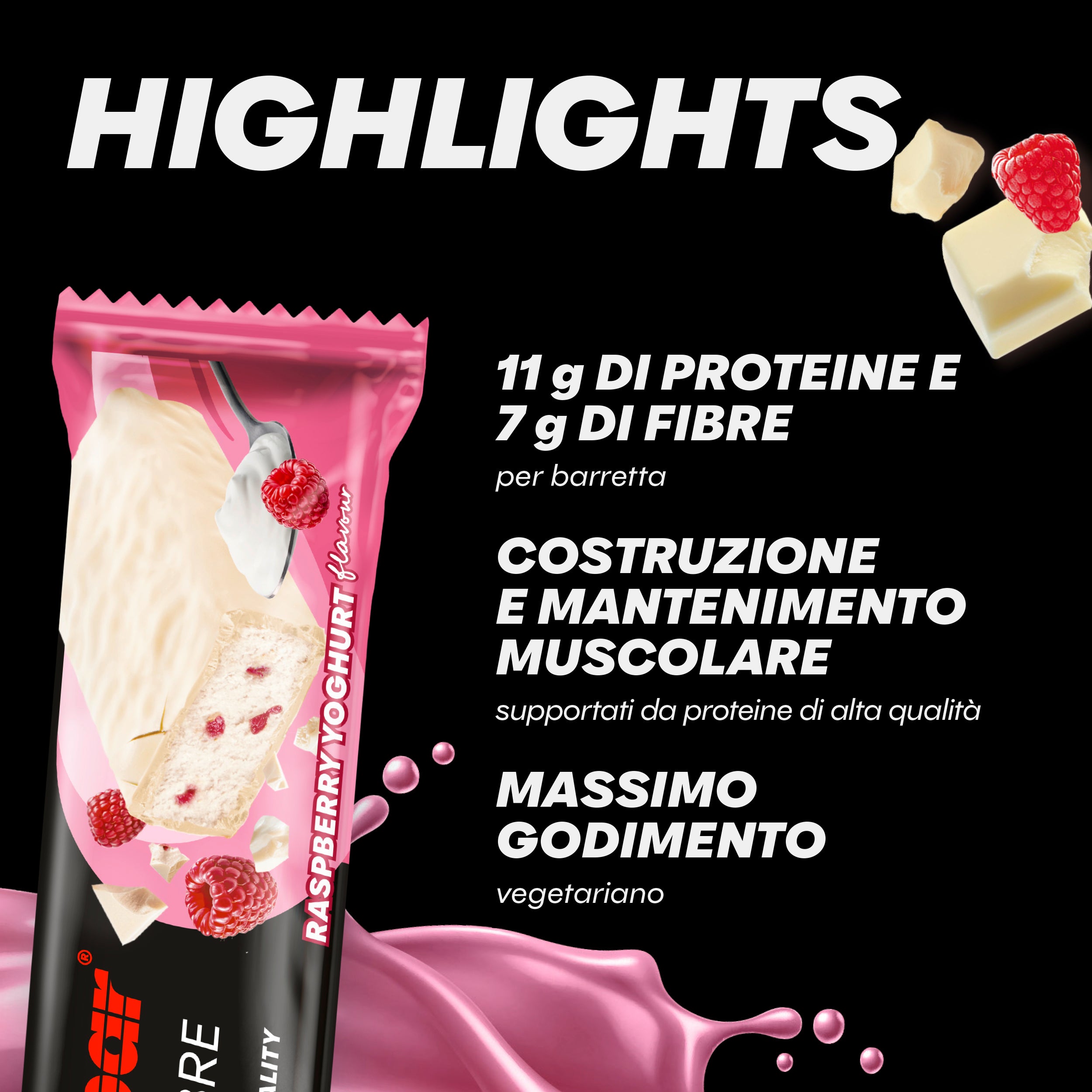 highlight image for Protein+ Fibre - Barrette proteiche ad alto contenuto di fibre e a basso contenuto di zuccheri