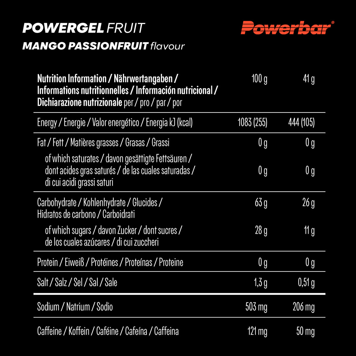 nutrition image for PowerGel Fruit - 1 Box (24 x 41g) Mango Passionfruit