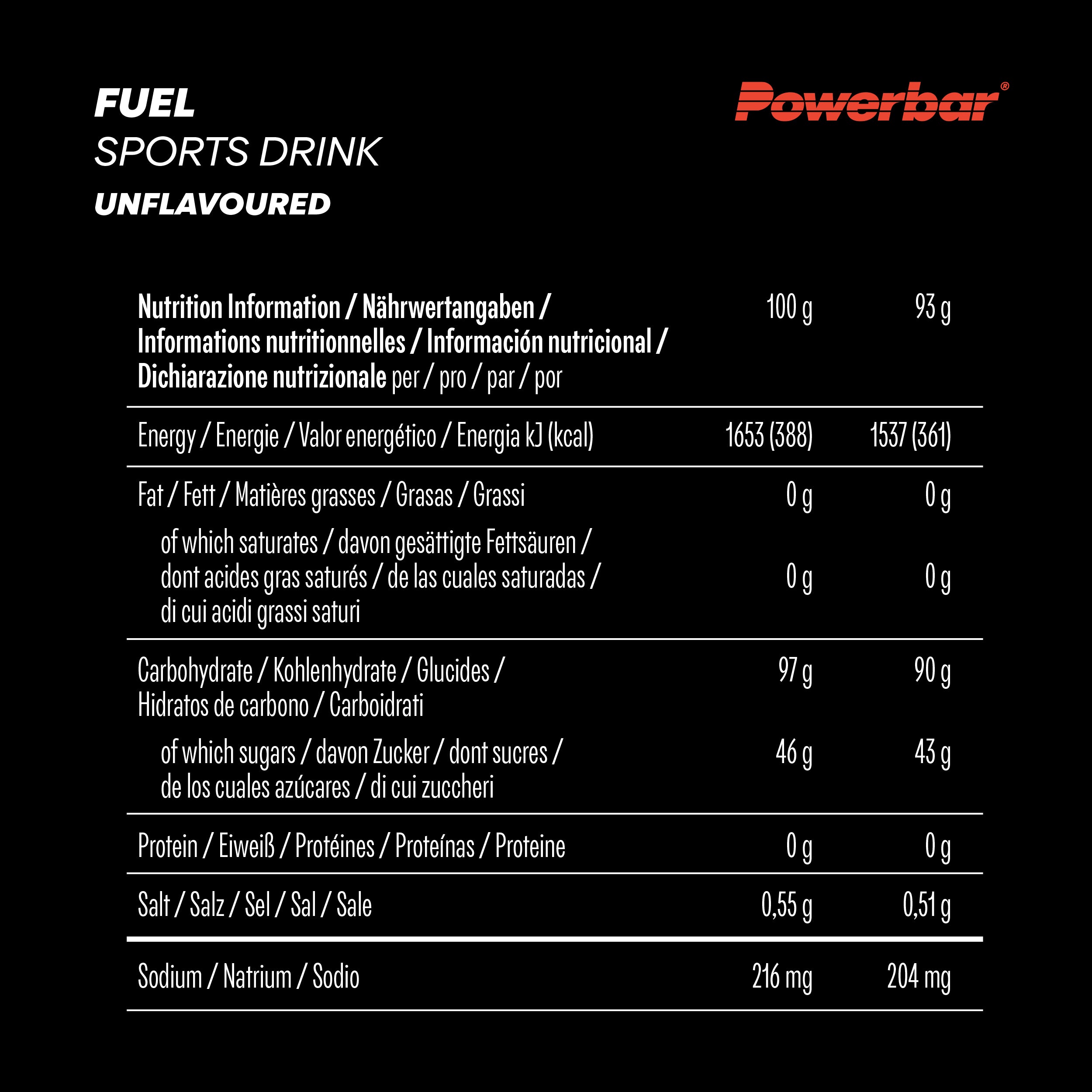 nutrition image for Fuel 90 Sports Drink - 10 Sachets (10x93g) Unflavoured