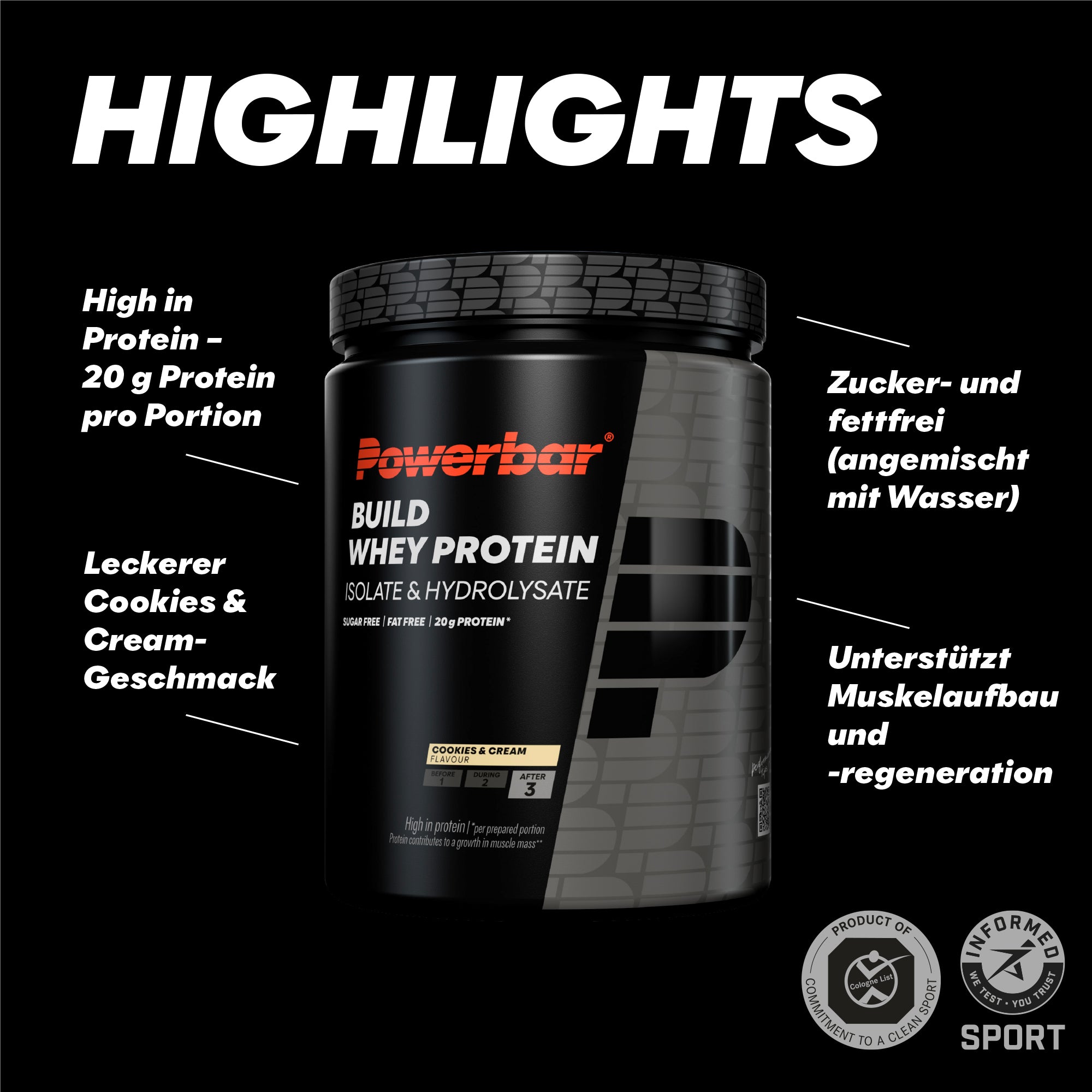 highlight image for Build Whey Protein Isolate & Hydrolysate Powder - Box (1x550g) Cookies & Cream