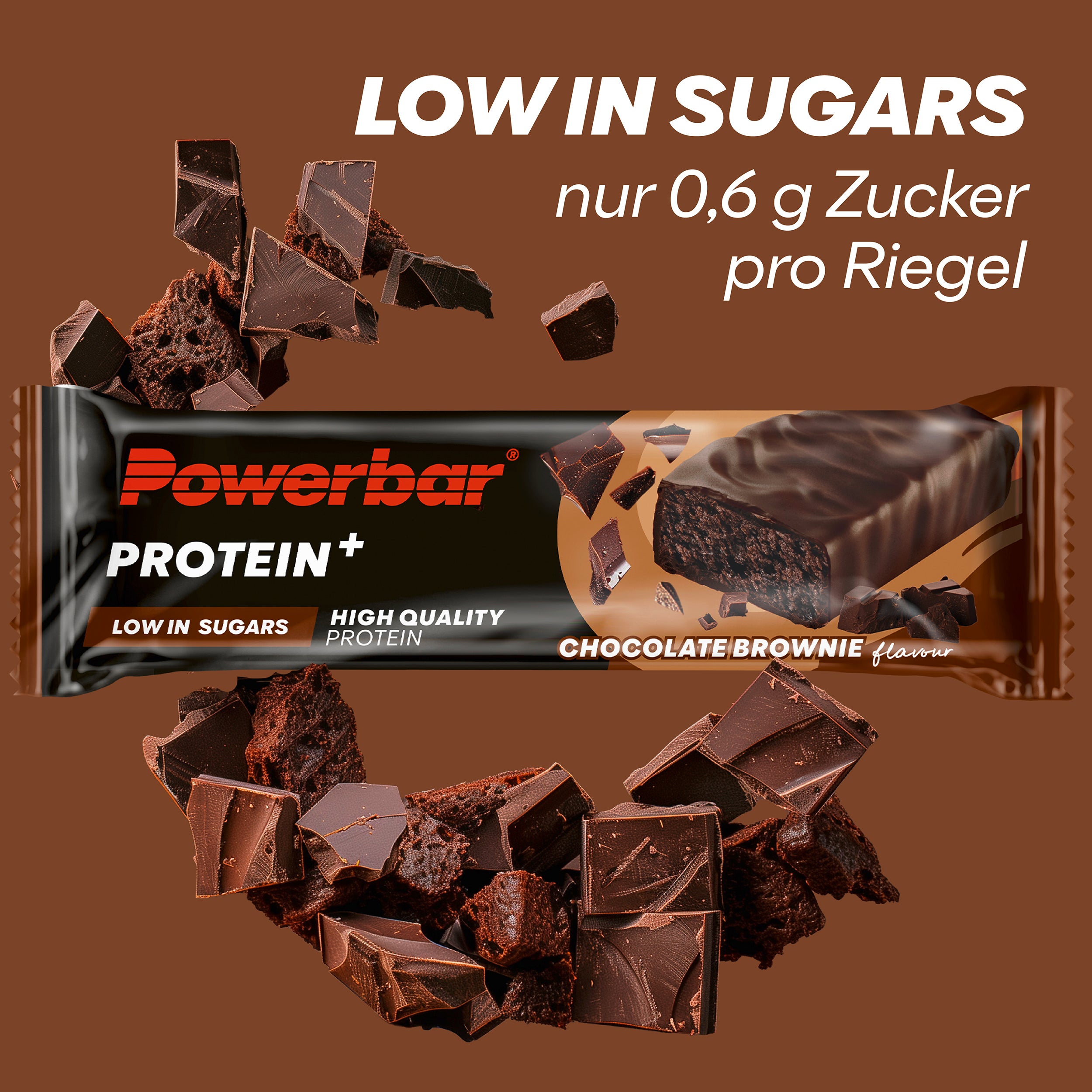 highlight image for Protein+ Low in Sugars - 1 Box (16 x 35g) Chocolate Brownie