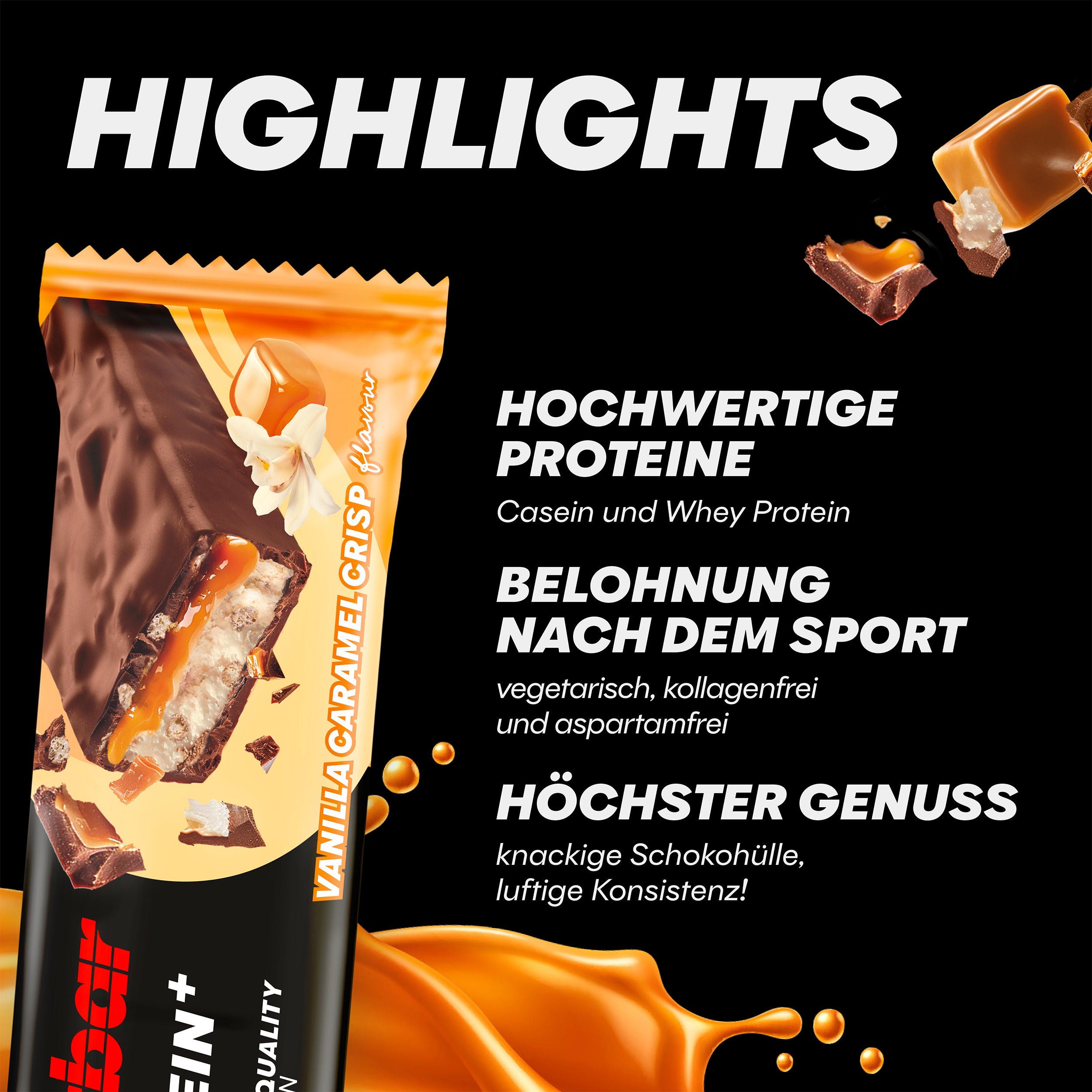highlight image for 30% Protein Plus - 1 Box (15 x 55g) Vanilla-Caramel-Crisp