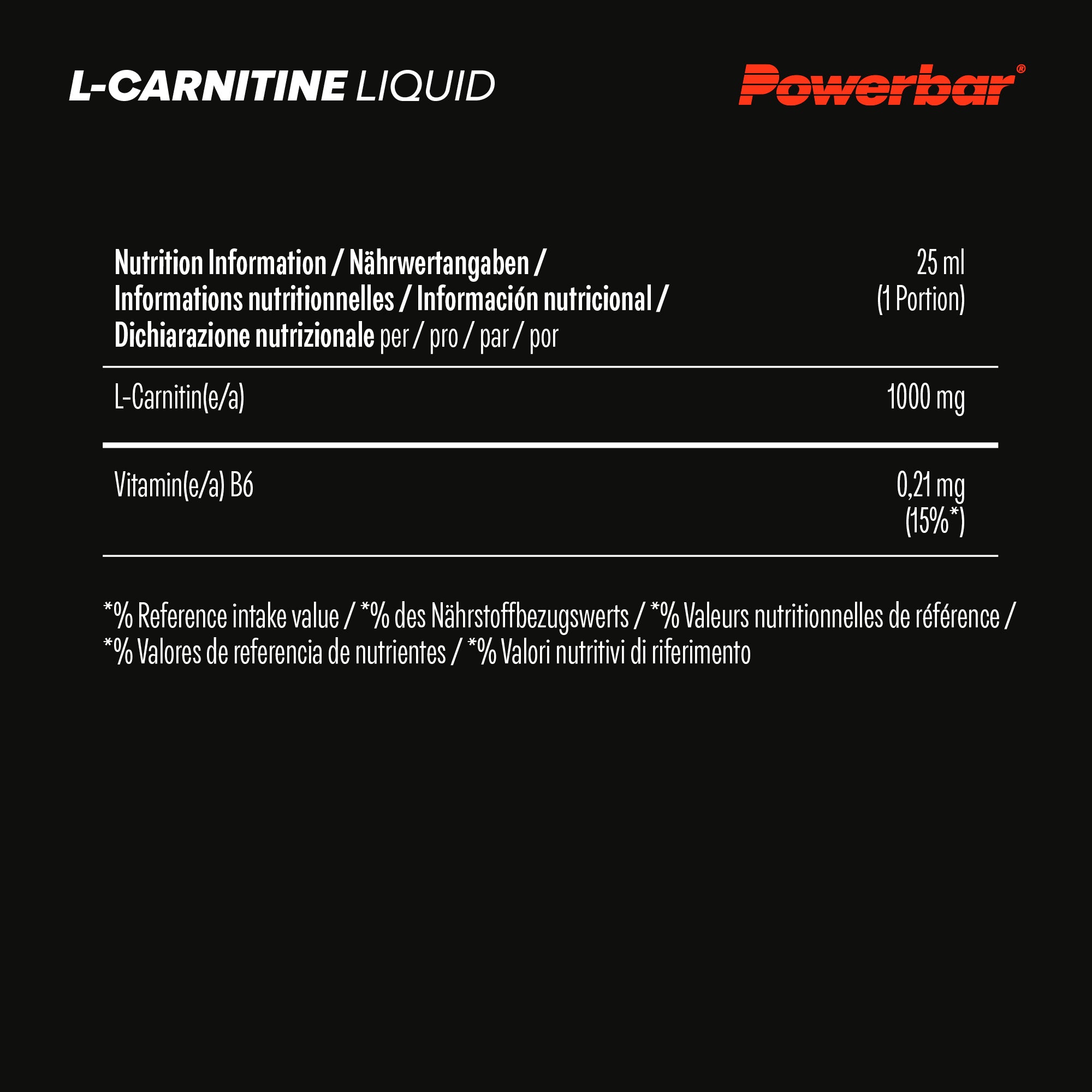 nutrition image for Black Line L-Carnitin Liquid - 1 Box (20 x 25ml) Neutral