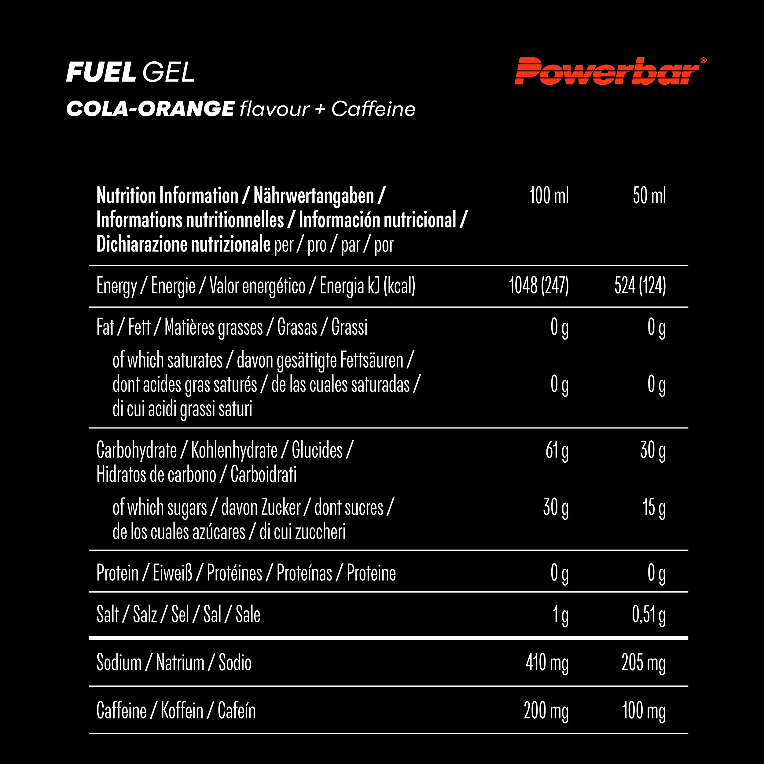 nutrition image for Fuel Gel 30 - 4 Gels (4x50ml) Cola-Orange + Caffeine