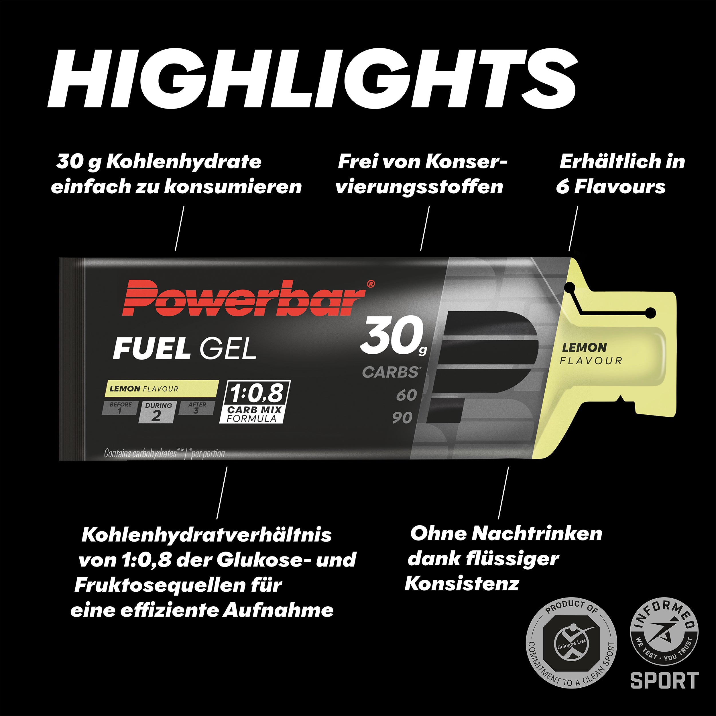highlight image for Fuel Gel 30 - 4 Gels (4x50ml) Lemon