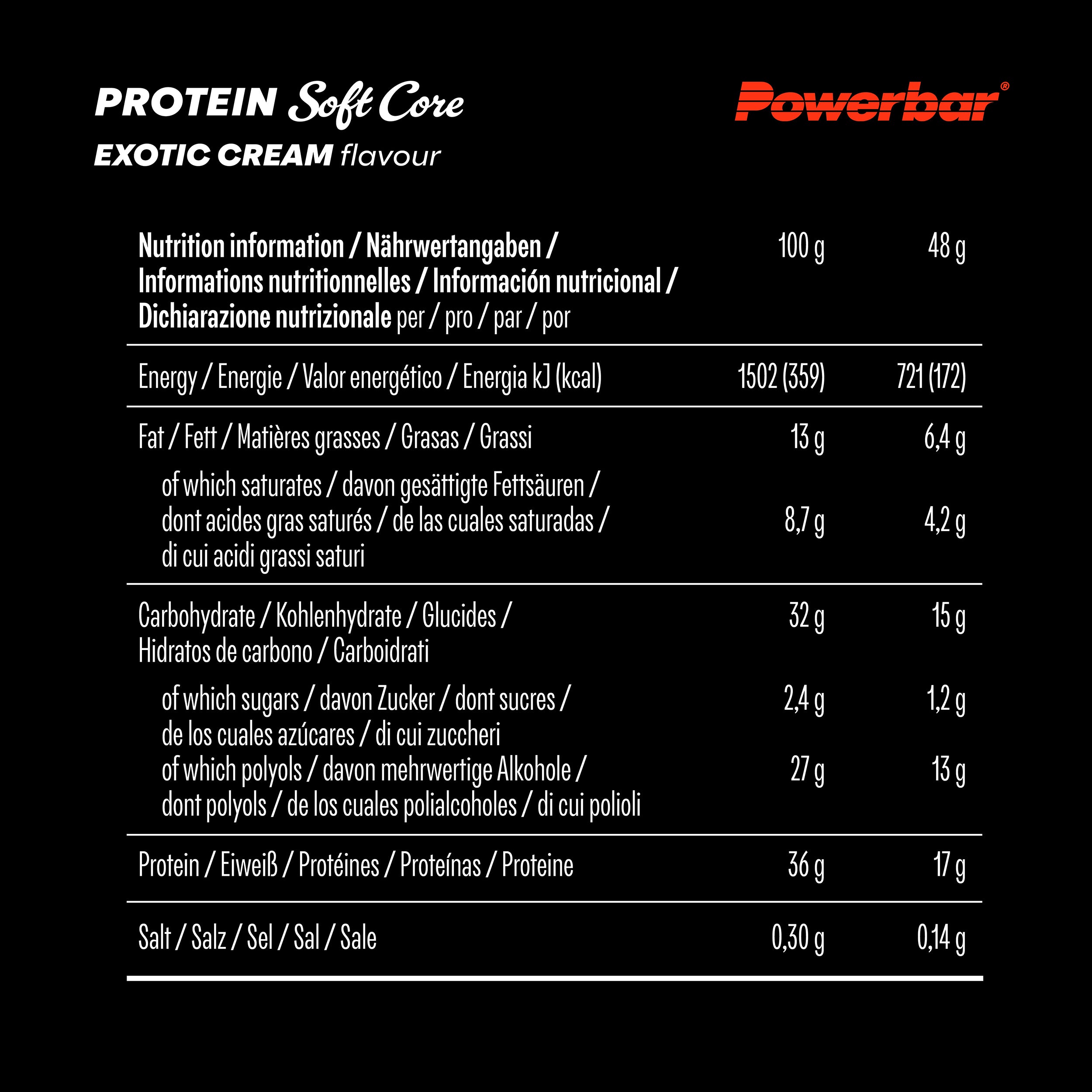 nutrition image for Protein Soft Core - 1 Box (12 x 48g) Exotic Cream