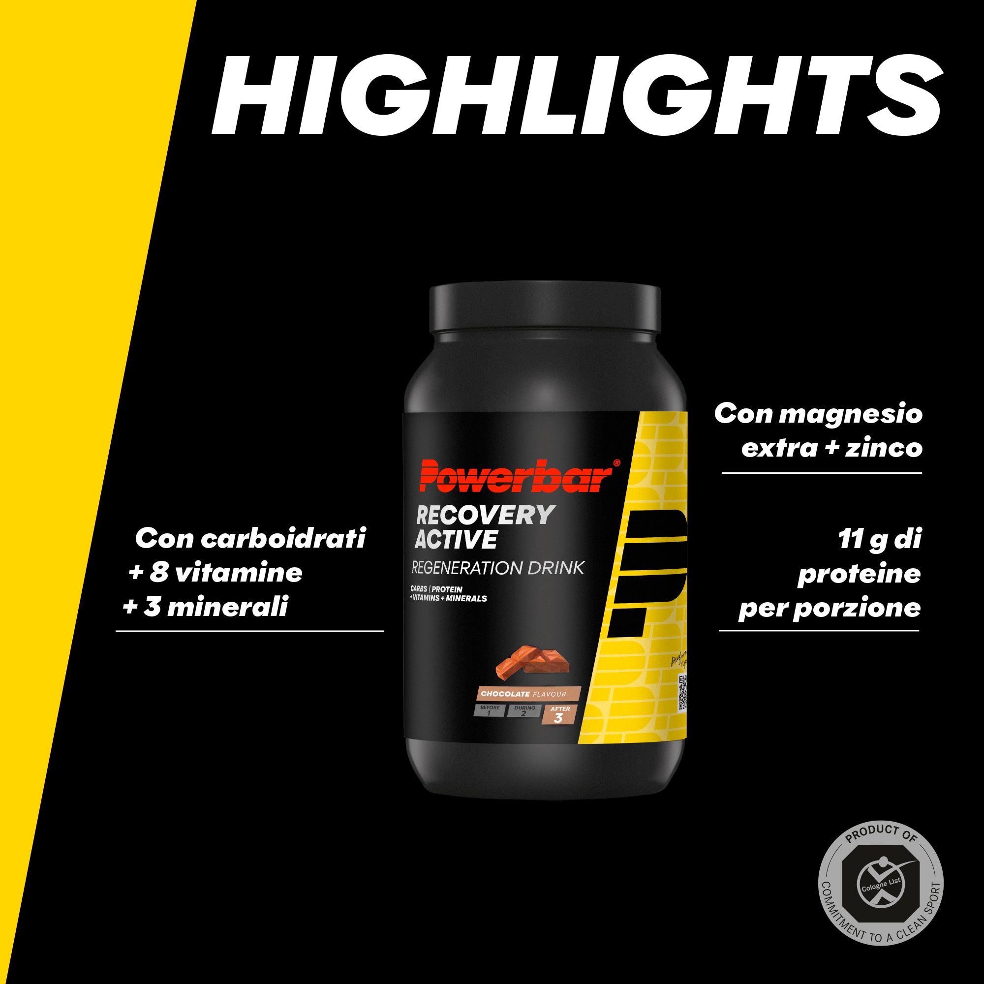 highlight image for Recovery Active - Bevanda rigenerante con proteine del siero di latte, carboidrati, magnesio e zinco