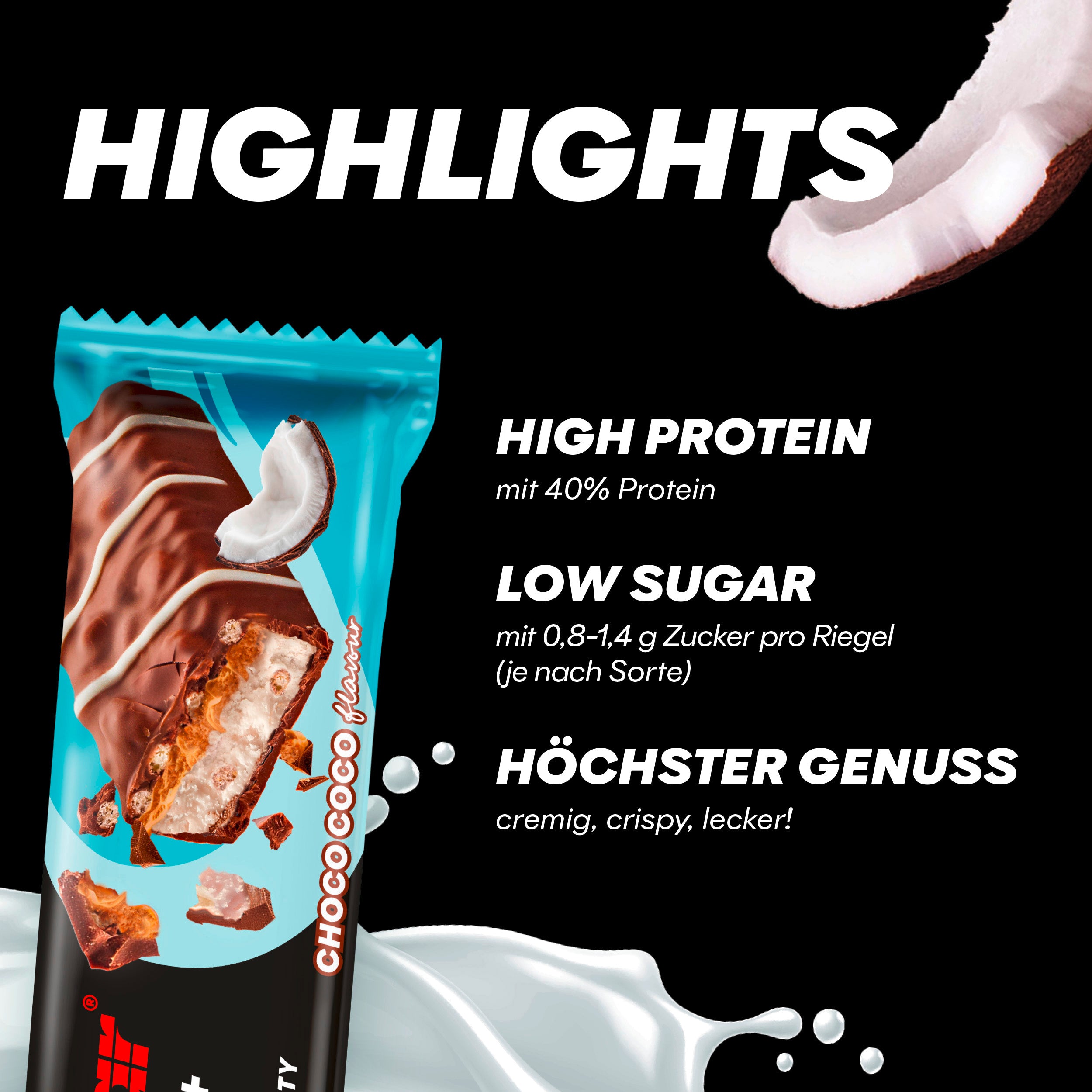 highlight image for 40% Protein+ Crisp  - 1 Box (12 x 40g) Choco Coco
