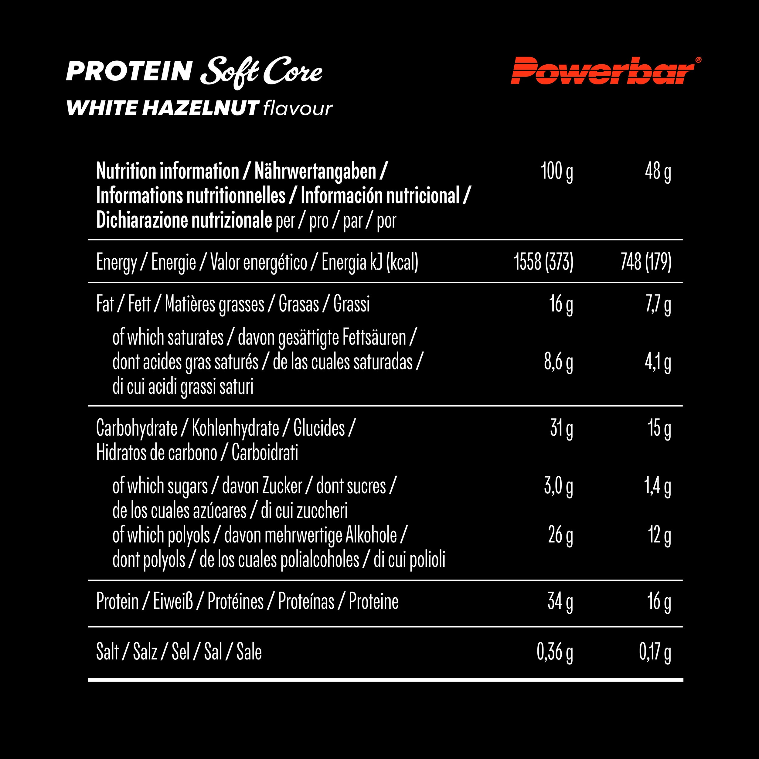 nutrition image for Protein Soft Core - 1 Box (12 x 48g) White Hazelnut
