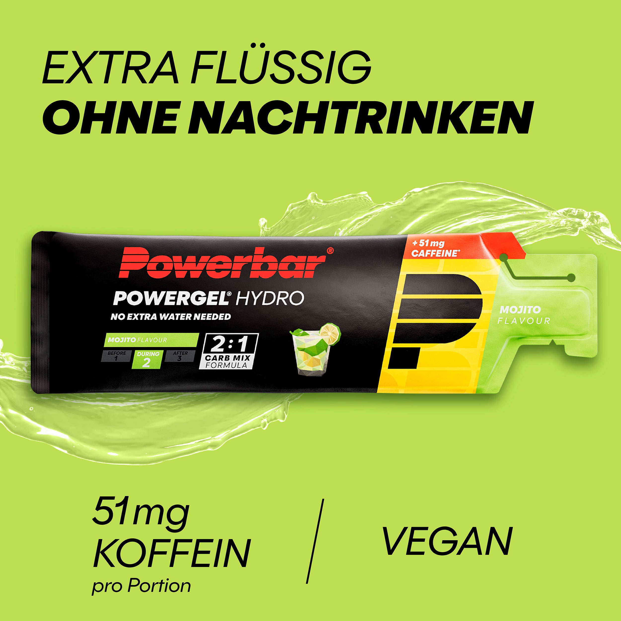 highlight image for PowerGel Hydro - 1 Box (24 x 67ml) Mojito (+ Koffein)
