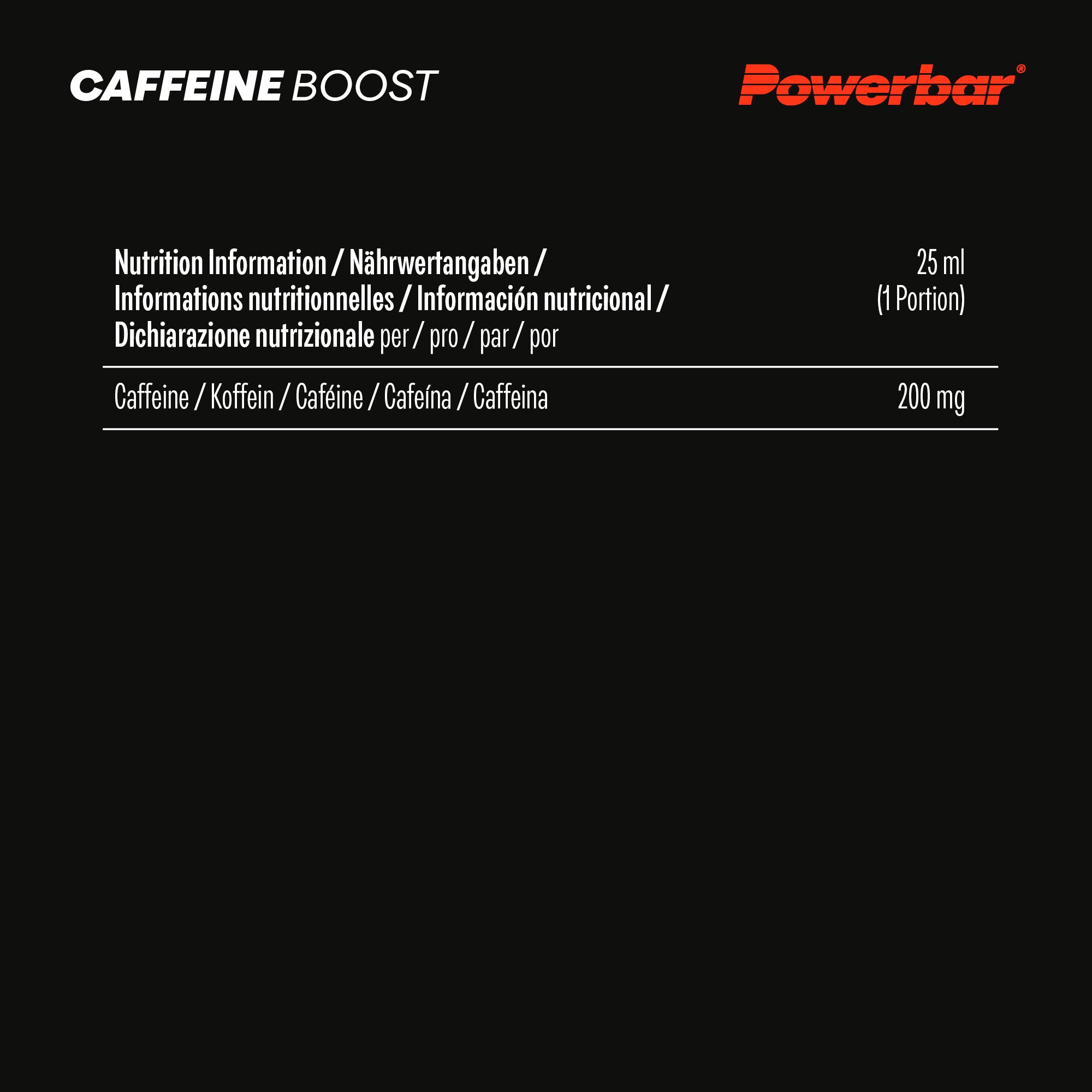 nutrition image for Black Line Caffeine Boost - 1 Box (20 x 25ml) Neutral