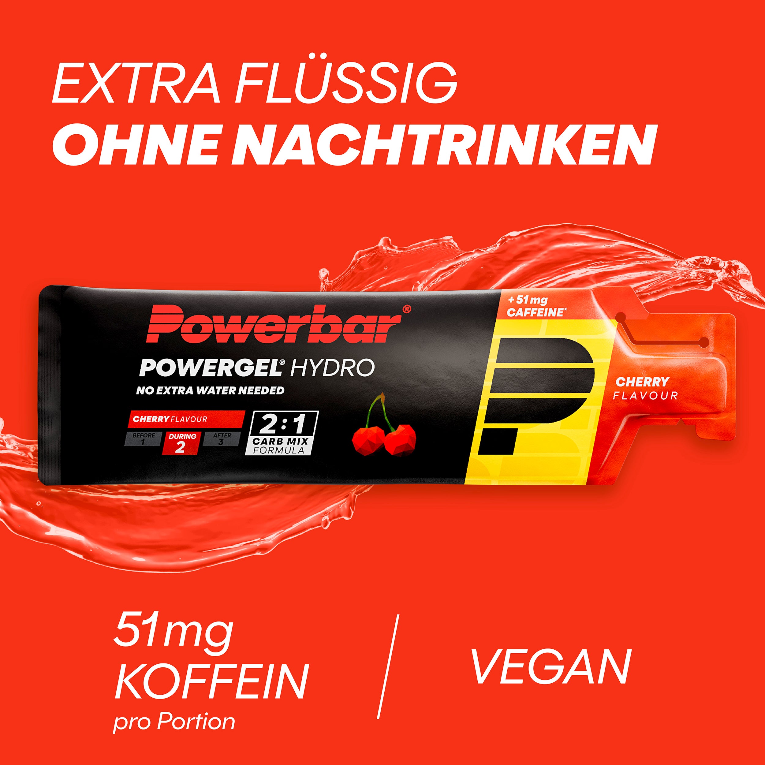 highlight image for PowerGel Hydro - 1 Box (24 x 67ml) Cherry (+ Koffein)