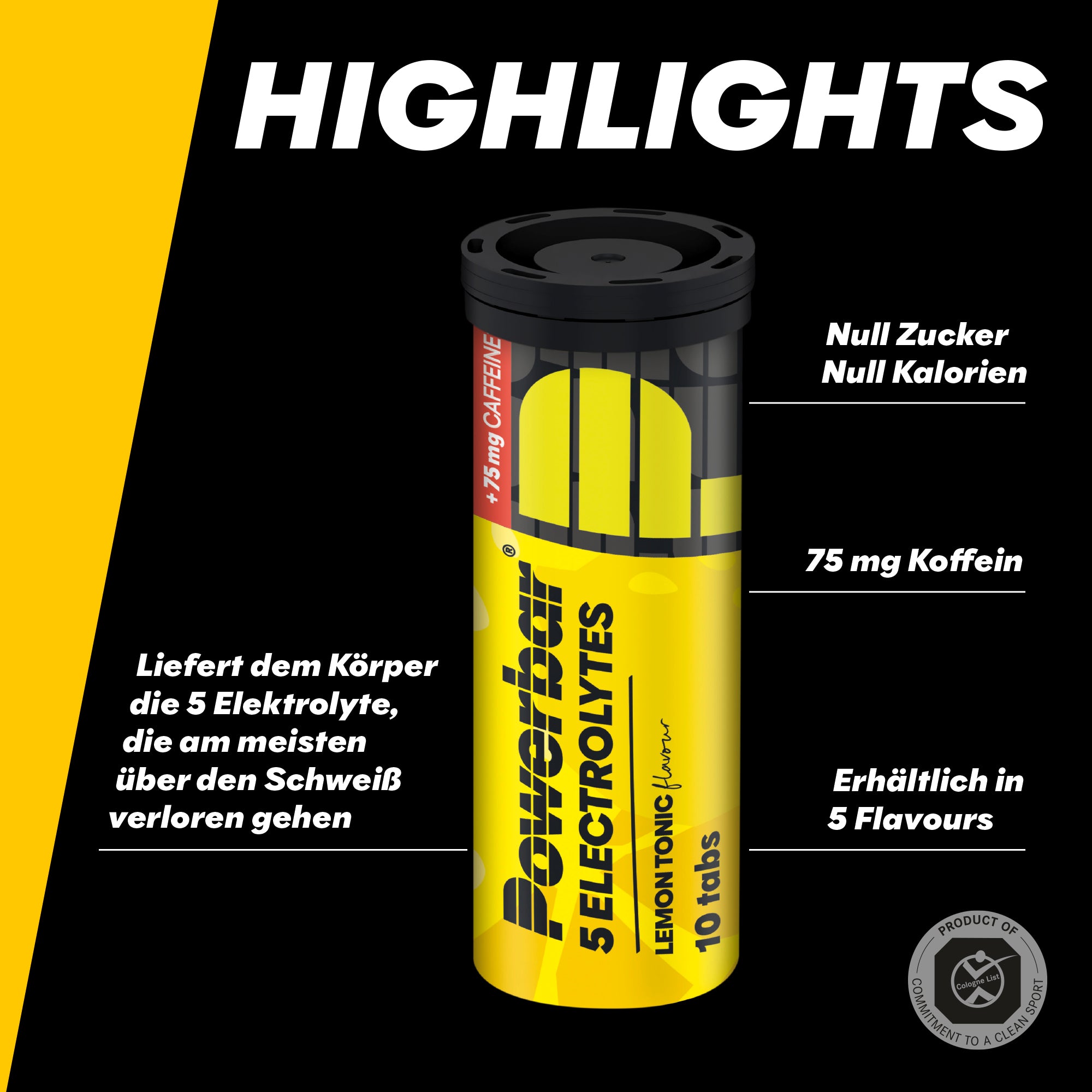 highlight image for 5Electrolytes - 1 Box (12 x 41g) Lemon Tonic (+ Koffein)