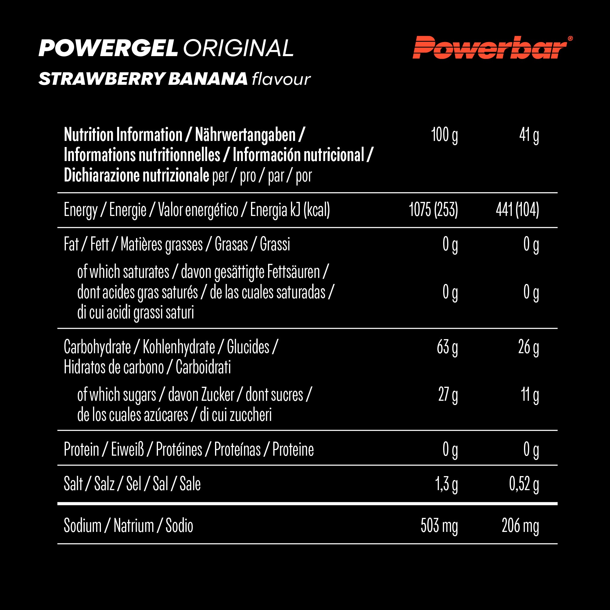 nutrition image for Powergel Original - 1 Box (24 x 41g) Strawberry-Banana