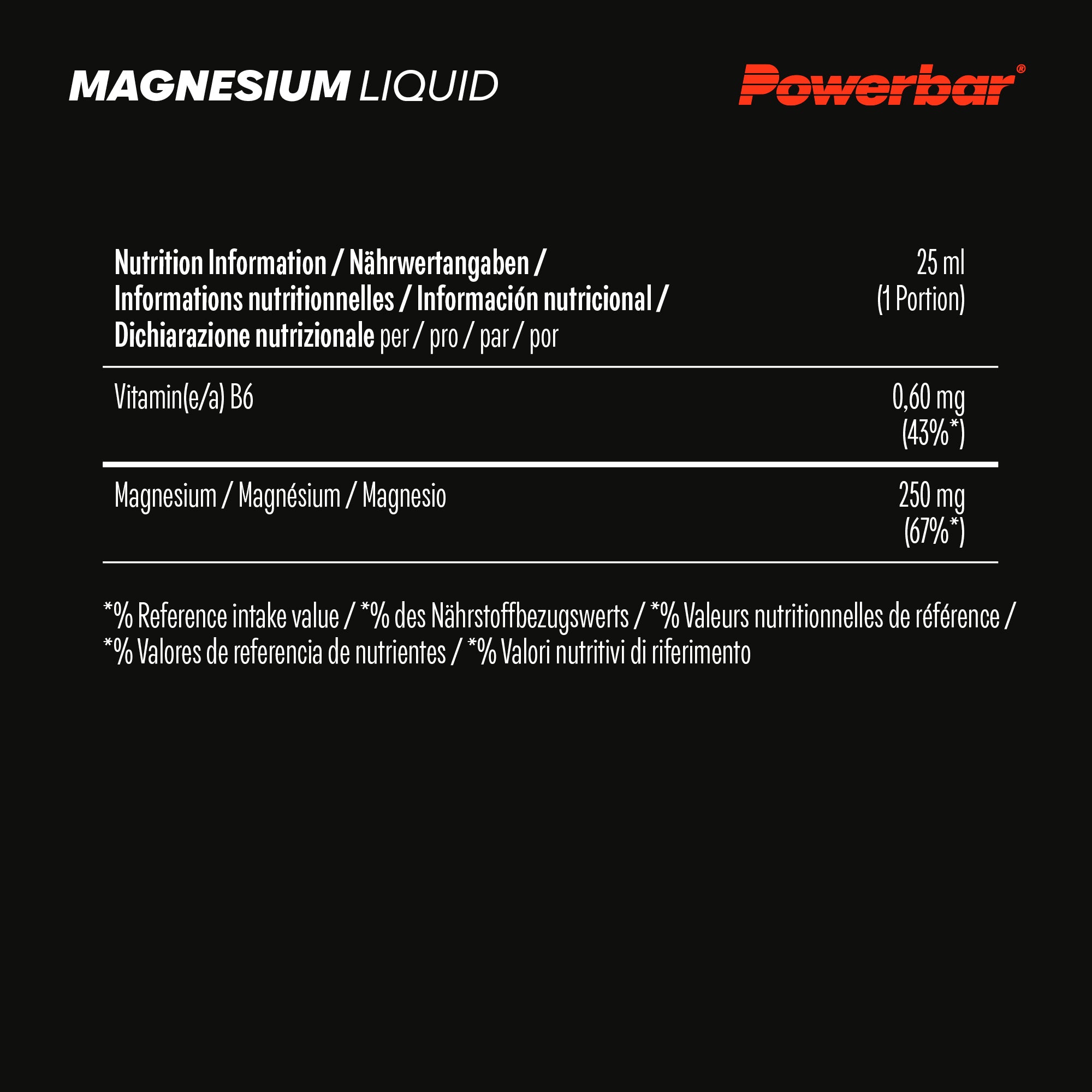 nutrition image for Black Line Magnesium Liquid - 1 Box (20 x 25ml) Lemon