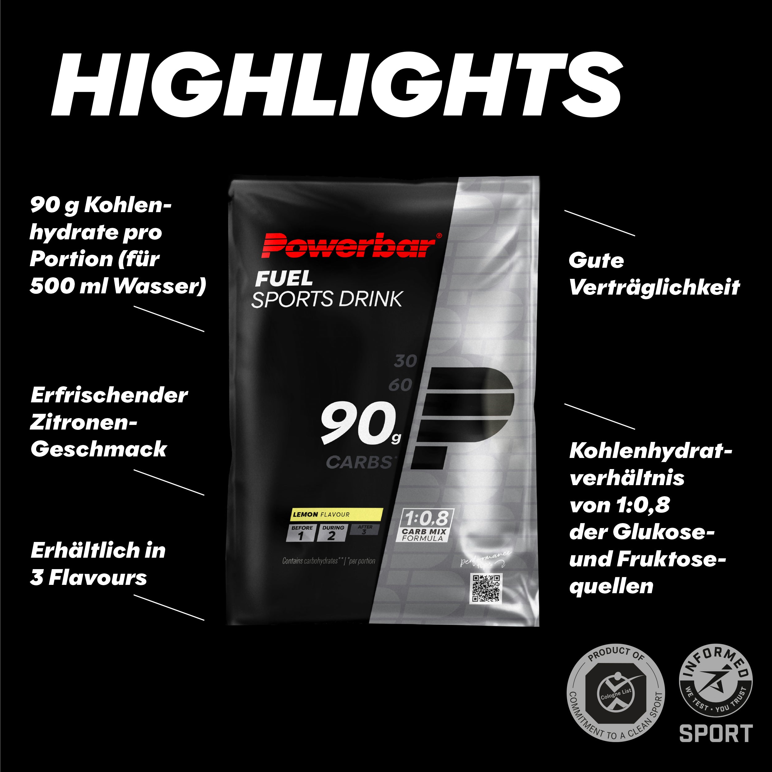highlight image for Fuel 90 Sports Drink - 10 Sachets (10x94g) Lemon