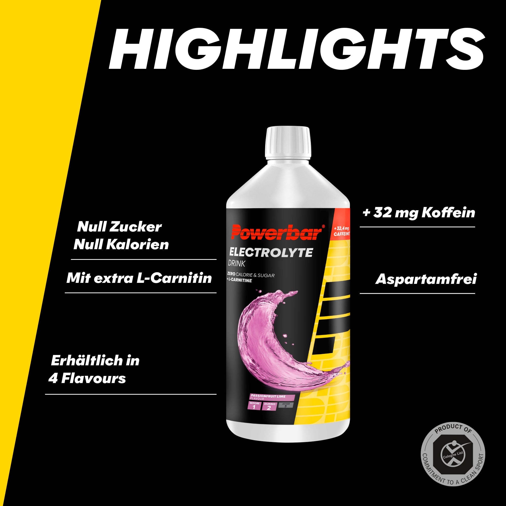 highlight image for Electrolyte Drink - 1 Bottle (1 x 1000ml) Passionfruit-Lime