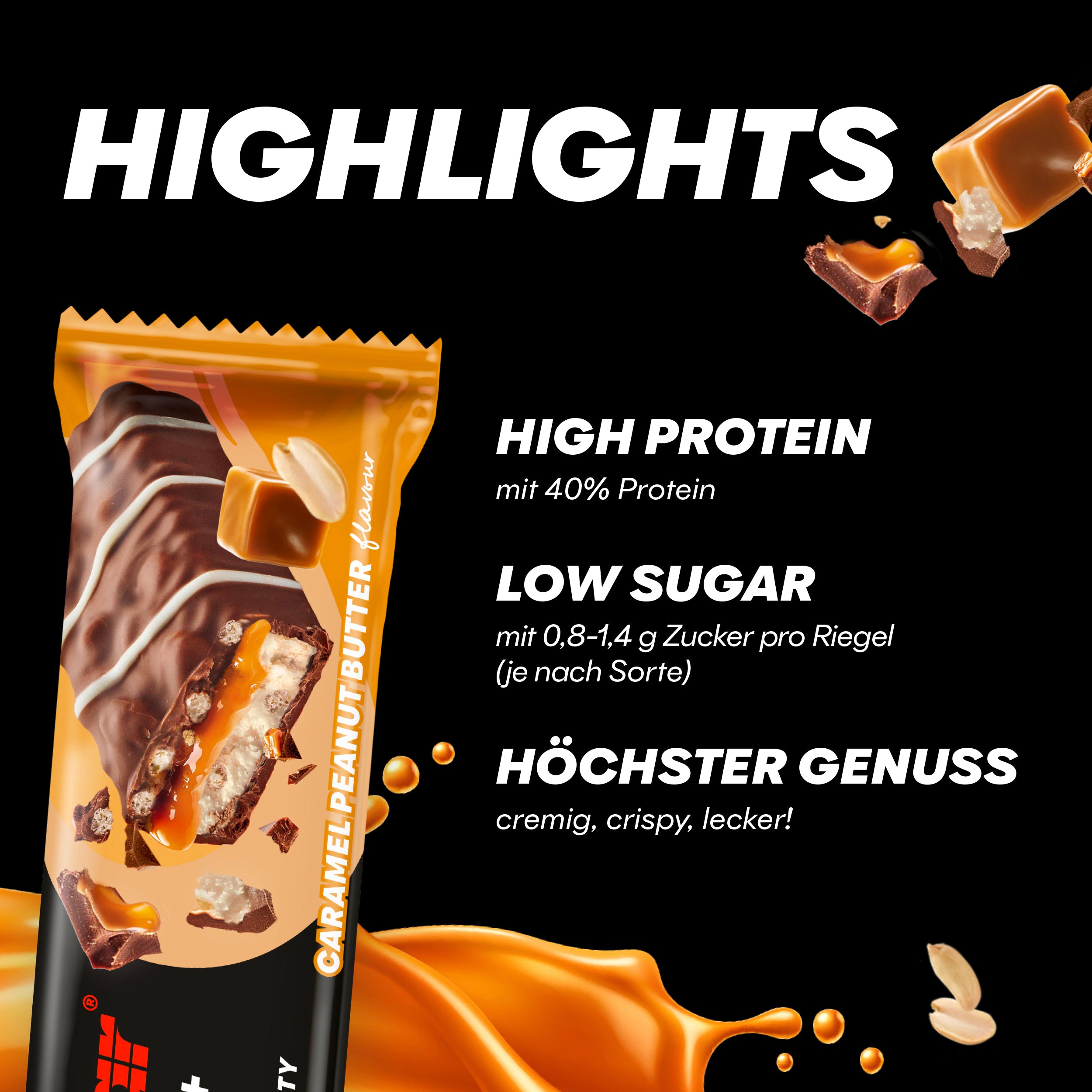 highlight image for 40% Protein+ Crisp  - 1 Box (12 x 40g) Caramel Peanut Butter